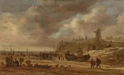 Stranden vid Scheveningen av Jan van Goyen