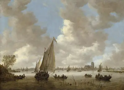 Utsikt över Dordrecht från norr av Jan van Goyen