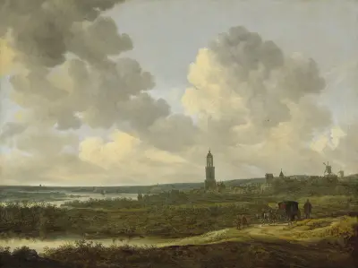 Utsikt över Rhenen av Jan van Goyen