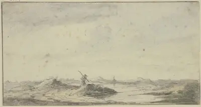 Vandrare i dynlandskap av Jan van Goyen