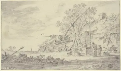 Brunn med hög hävstång av Jan van Goyen