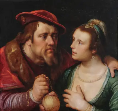 The Unequal Lovers, 1619 – nr 1 av Cornelis Cornelisz Van Haarlem