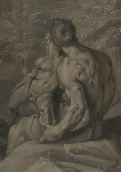 Two Male Nudes av Cornelis Cornelisz Van Haarlem