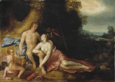 Venus och Adonis av Cornelis Cornelisz Van Haarlem