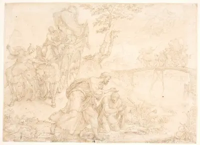 Filip křtí etiopské královny Kandaky správce pokladu, Maarten Van Heemskerck