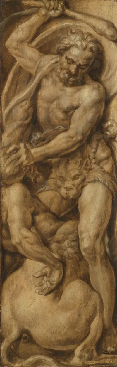 Hercules besegrar kentauren Nessos av Maarten Van Heemskerck