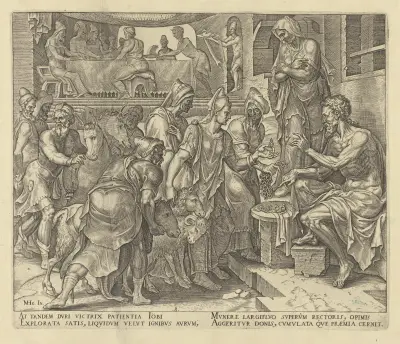 Hiob empfängt Gaben von Maarten Van Heemskerck