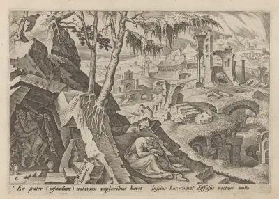 Lot och hans döttrar av Maarten Van Heemskerck