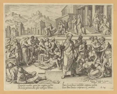 Petrus Healing The Sick With His Shadow av Maarten Van Heemskerck