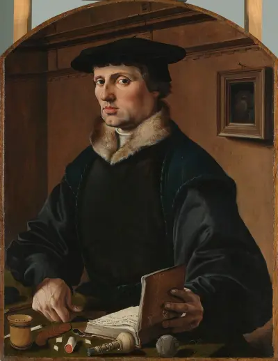 Porträtt av en man, möjligen Pieter Gerritsz Bicker av Maarten Van Heemskerck