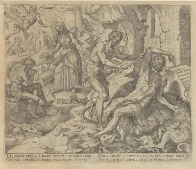 Satan schlägt Hiob mit Geschwüren von Maarten Van Heemskerck