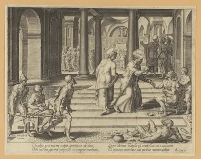 St Peter Healing The Lame at The Beautiful Gate av Maarten Van Heemskerck