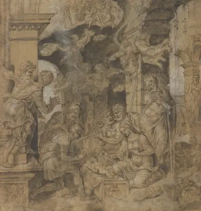 Herdarnas tillbedjan av Maarten Van Heemskerck
