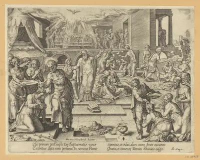 The Apostles Baptizing in Jerusalem av Maarten Van Heemskerck