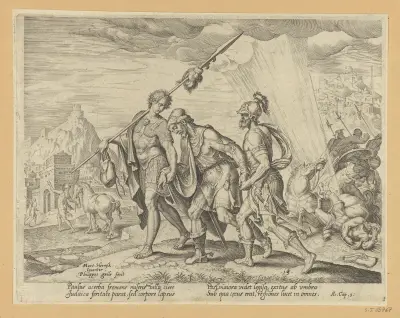 The Blind Saul Led to Damascus av Maarten Van Heemskerck