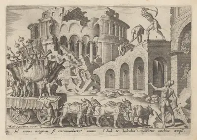 Kaldéerna bär bort tempelskatterna av Maarten Van Heemskerck