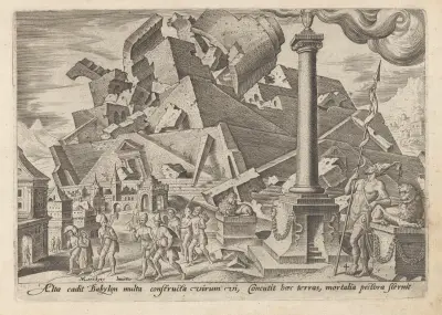 The Destruction of The Tower of Babel and The Dispersion of The Peoples av Maarten Van Heemskerck