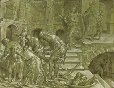 Liknelsen om kungen som ordnade ett bröllop av Maarten Van Heemskerck