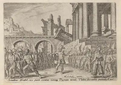 Das Volk Israel zwischen Tibni und Omri geteilt von Maarten Van Heemskerck