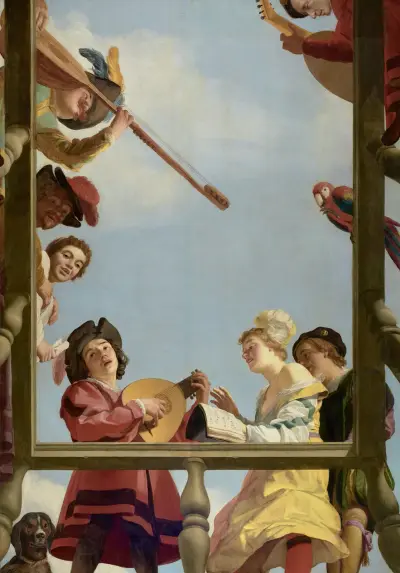Musical Group on a Balcony av Gerard van Honthorst