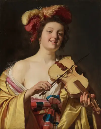 The Violin Player av Gerard van Honthorst