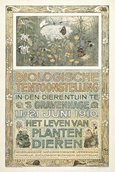 Affiche voor de Biologische Tentoonstelling in juni 1910 av Theo van Hoytema