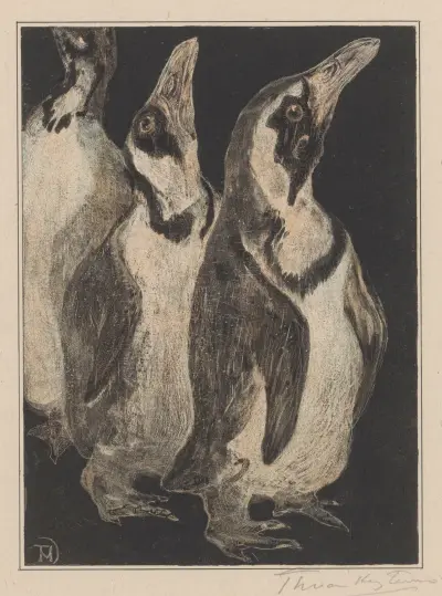 Drei Pinguine von Theo van Hoytema