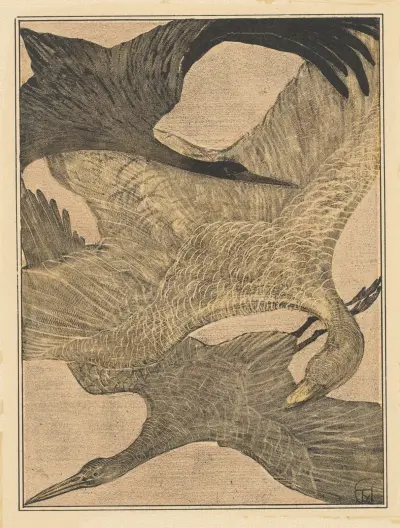 Tři letící ptáci, 1878 – č. 1, Theo van Hoytema