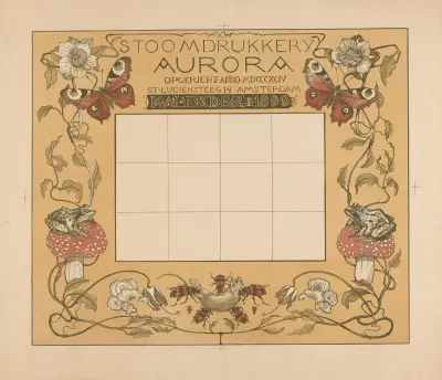 Kalender van het jaar 1899, met bloemen, insecten en kikkers, 1898 – nr 2 av Theo van Hoytema