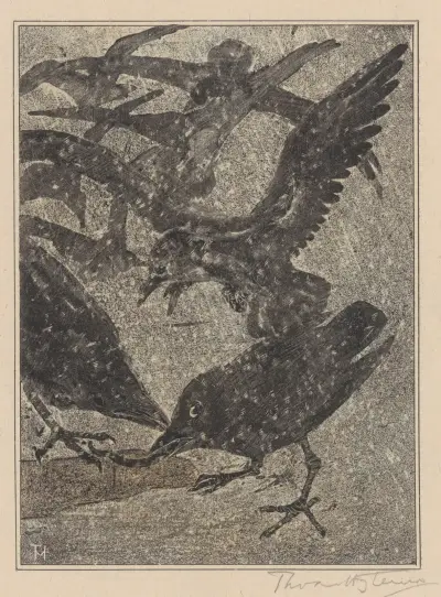 Krähen im Schnee von Theo van Hoytema