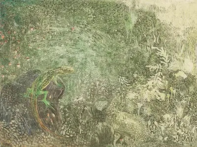 Lizard On A Stone av Theo van Hoytema