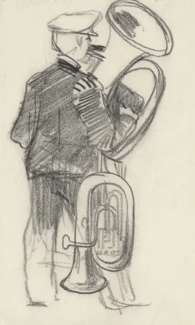 Muzikant met tuba av Theo van Hoytema