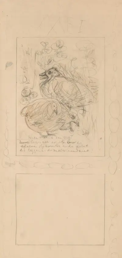 Skica k nepoužitému návrhu květnového listu kalendáře 1907, Theo van Hoytema