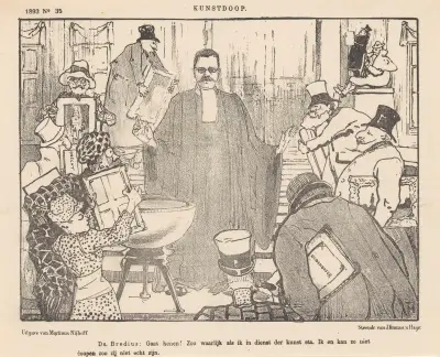 Spotprent over de kunsthistoricus Abraham Bredius (in or before 1893) av Theo van Hoytema