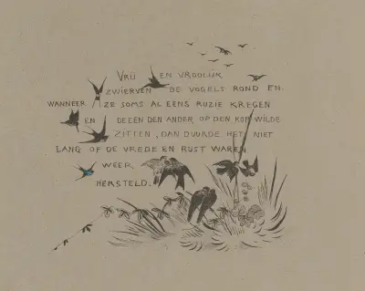 Tekstblad met zwaluwen av Theo van Hoytema
