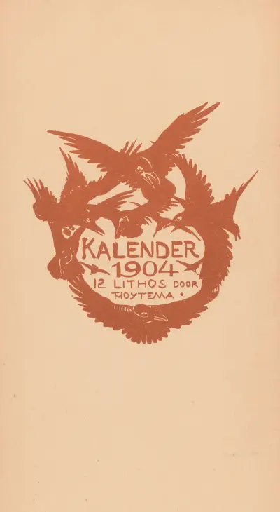 Titelbild mit Krähen für den Kalender 1904 von Theo van Hoytema