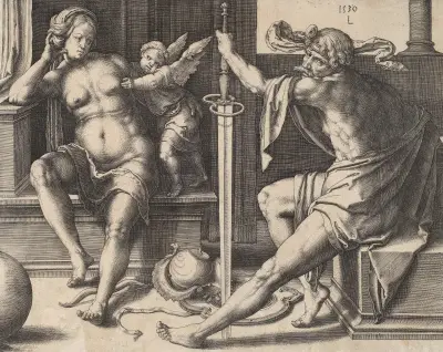 Mars, Venus, and Cupid av Lucas Van Leyden