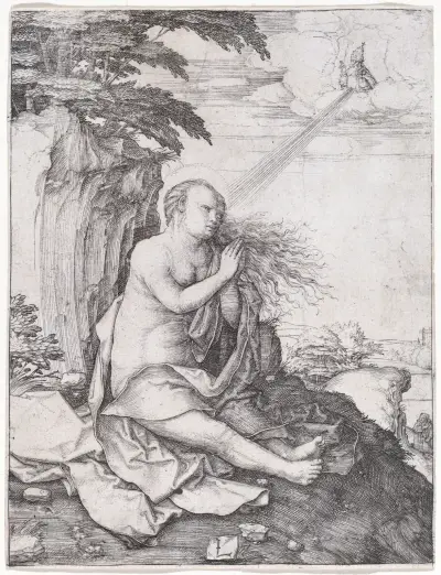 Saint Mary Magdalene in the Desert av Lucas Van Leyden