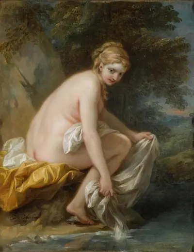 A Nymph At Her Bath av Charles-André van Loo