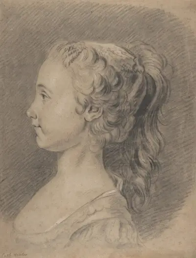 Bust of a Young Girl, Profile to Left av Charles-André van Loo