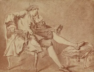 Dżentelmen odpoczywający na krześle, Charles-André van Loo