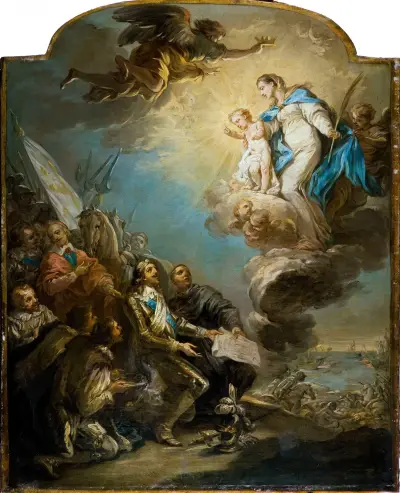 Ludvig XIII:s löfte vid belägringen av La Rochelle (1628) av Charles-André van Loo