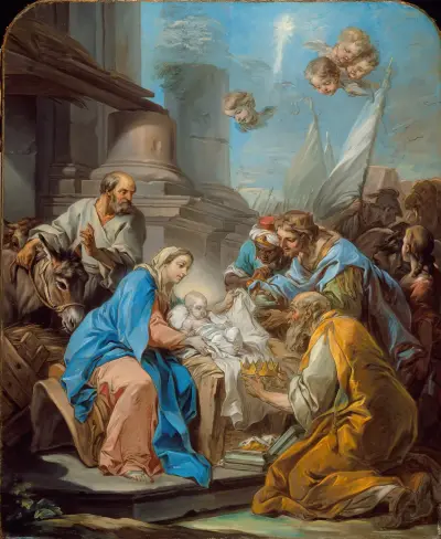 The Adoration of the Magi av Charles-André van Loo