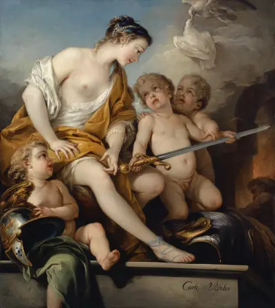 Venus And Cupids With The Arms Of Mars av Charles-André van Loo