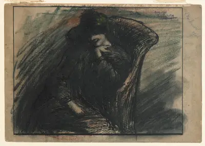 Augustine Pautre maskerad i en fåtölj av Eugeen Van Mieghem