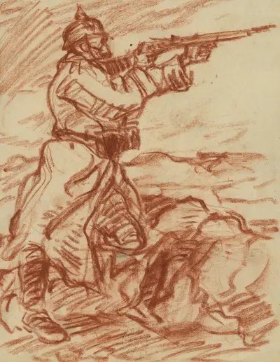 Tysk soldat, skjutande av Eugeen Van Mieghem