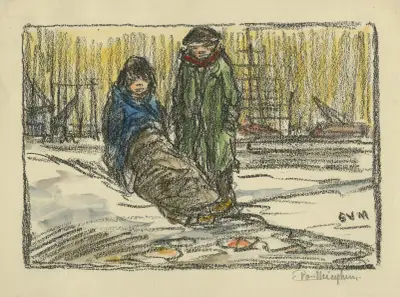 Vinter vid hamnen av Eugeen Van Mieghem
