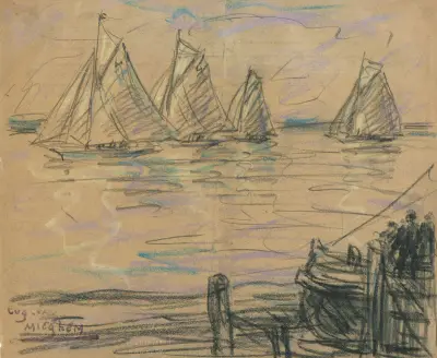 Segelfartyg på Schelde av Eugeen Van Mieghem