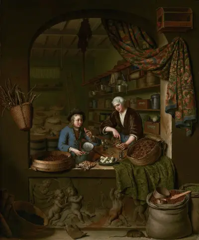 A Grocer’s Shop av Willem Van Mieris