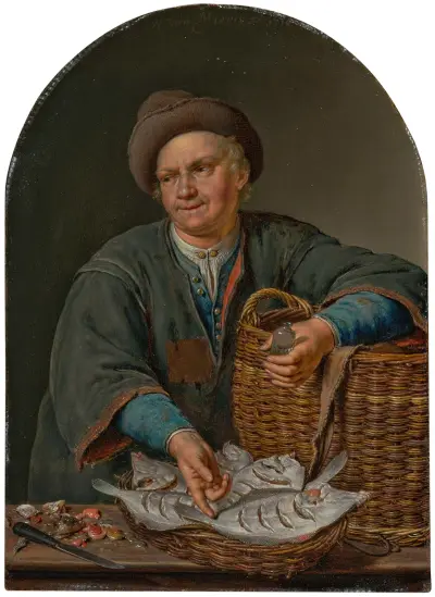 Ein Mann, der Fisch verkauft von Willem Van Mieris